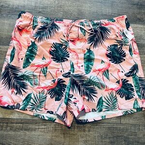 Old Navy Pink Flamingo Print Swim Trunks